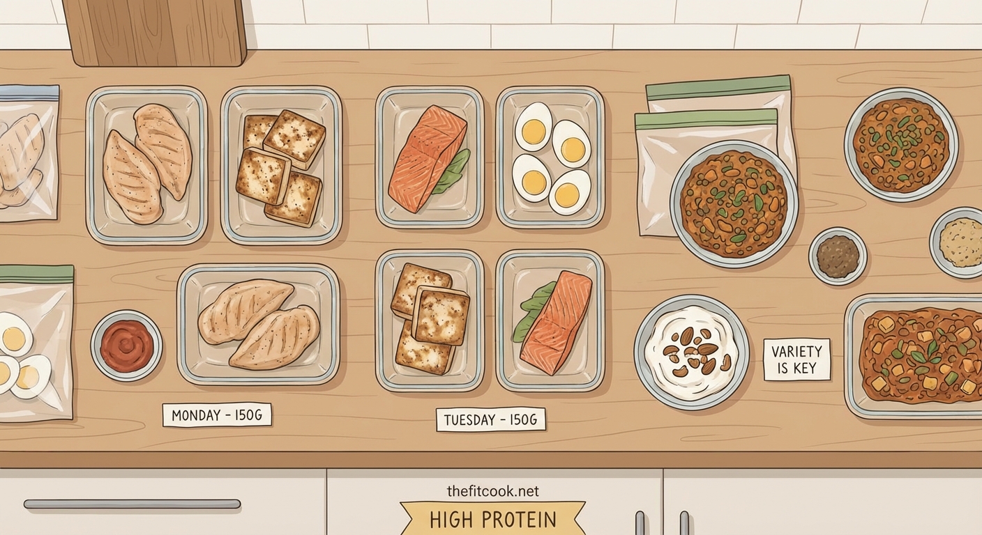 How to Meal Prep 150g Protein Daily Without Getting Bored — 1
